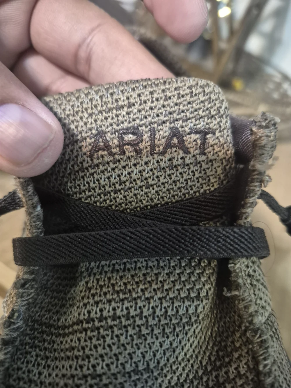 Ariat Olive Knit Slip-On Loafers